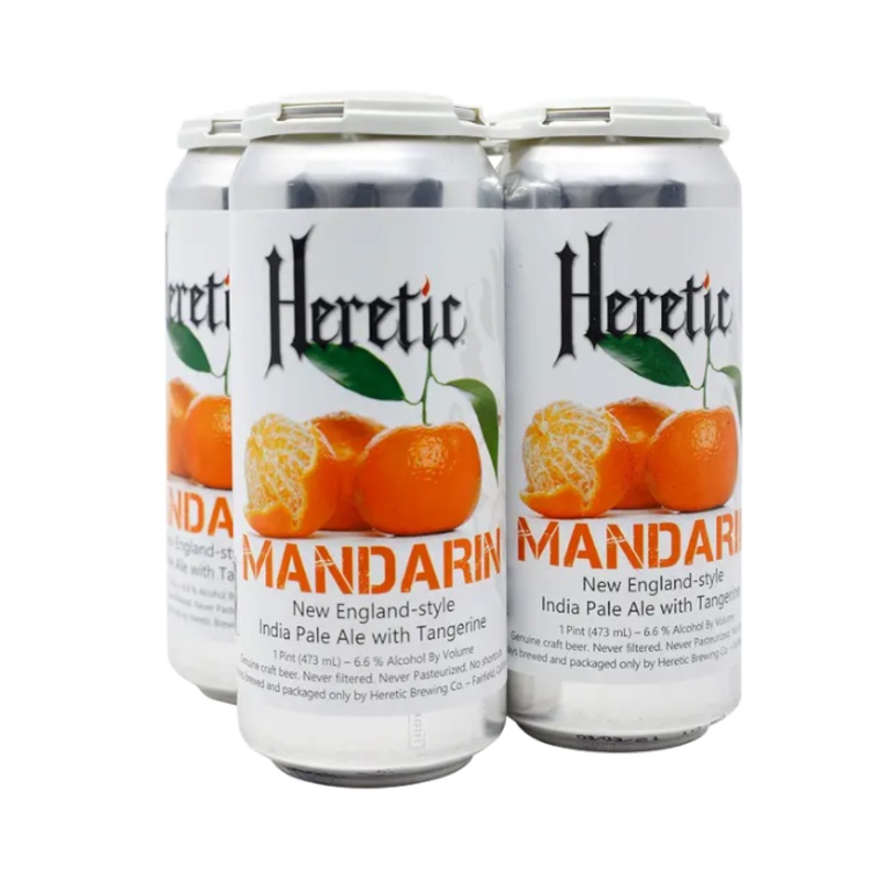Heretic Mandarin IPA 16oz 4-Pack Can