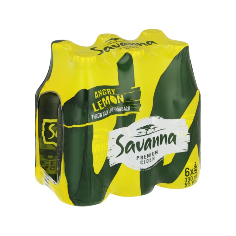 Savanna Angry Lemon Premium 330ml 6-Pack Bottle