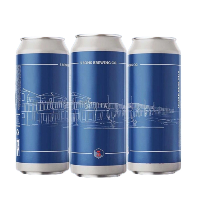 Three Sons Ocean Park Pilsner 16oz 4-Pack Can (Scan Correct Item)