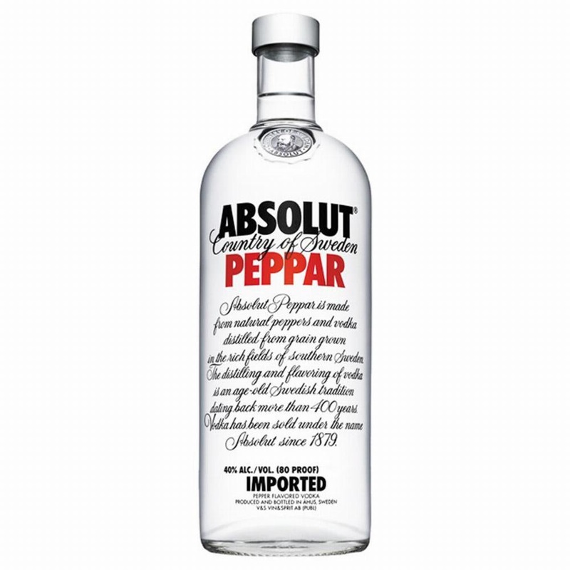 Absolut PEPPAR Vodka  Sweden 1.0L LITER
