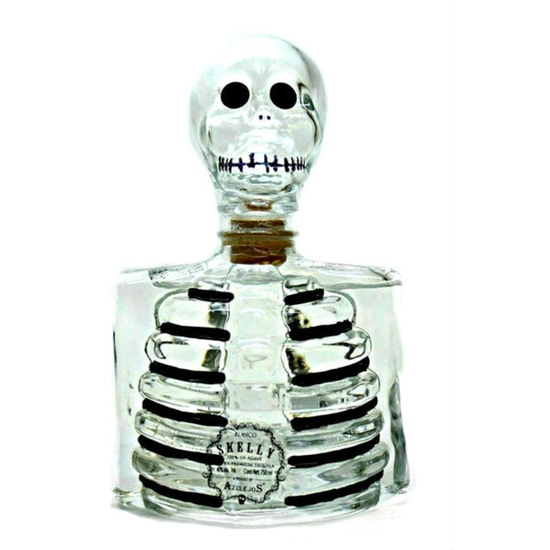 Los Azulejos Skelly Clear Bottle Blanco Tequila