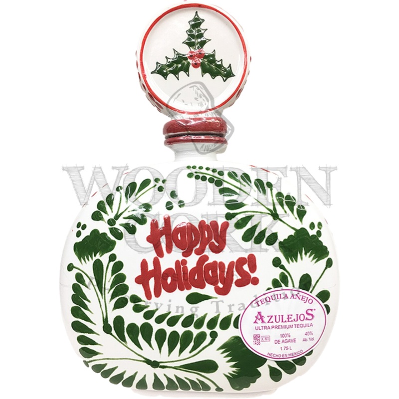 Los Azulejos Anejo Talavera HAPPY HOLIDAYS 1.75L
