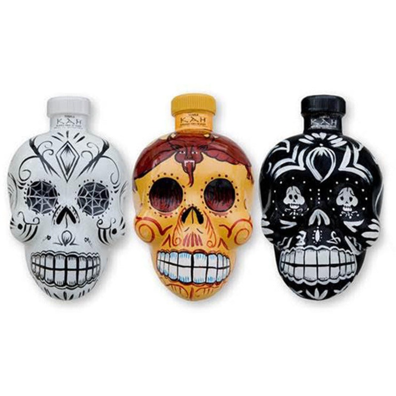 KAH Tequila Miniature Skull Bottle 50ml Collection