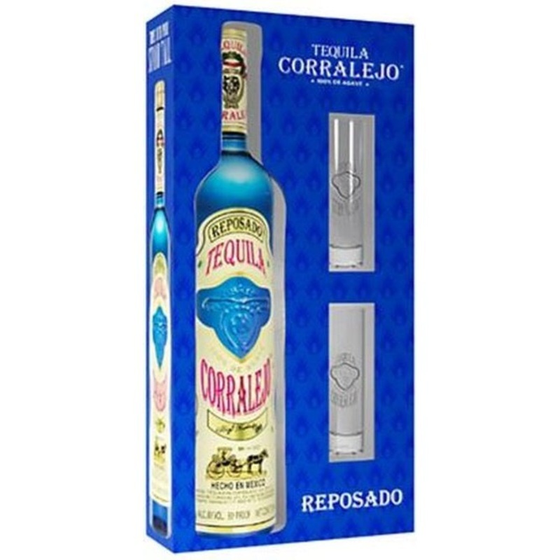 Corralejo Tequila Reposado Gift Set Including Two Sangrita Shot Glasses 750ml