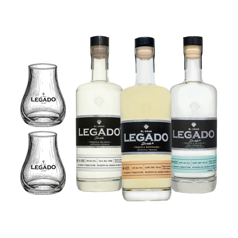 El Gran Legado Gift Pack (3 Bottles & 2 Free Glasses)