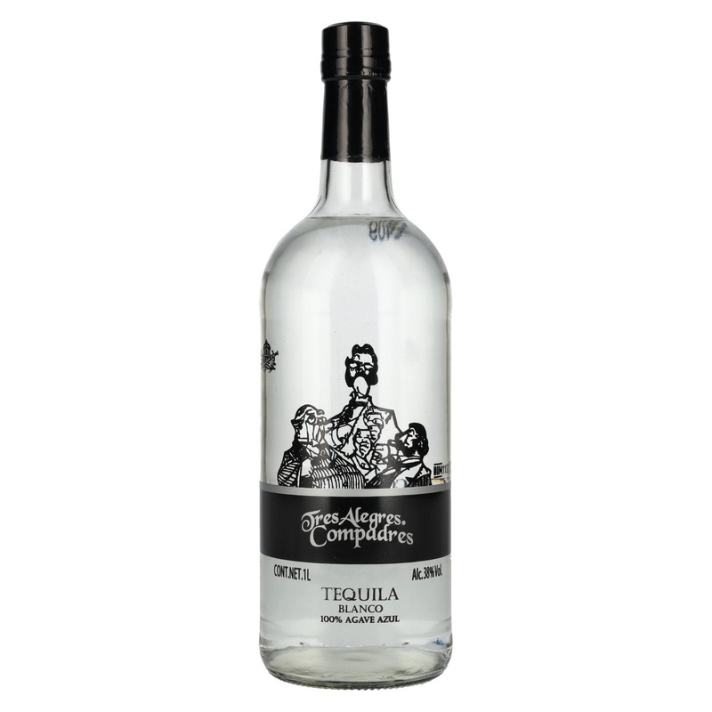 La Cofradia Tres Alegres Compadres Tequila Blanco 100% de Agave 38% Vol. 1l