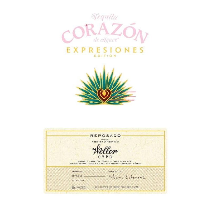 Corazn de Agave Expresiones Reposado Tequila Aged in W.L. Weller C.Y.P.B. Barrels