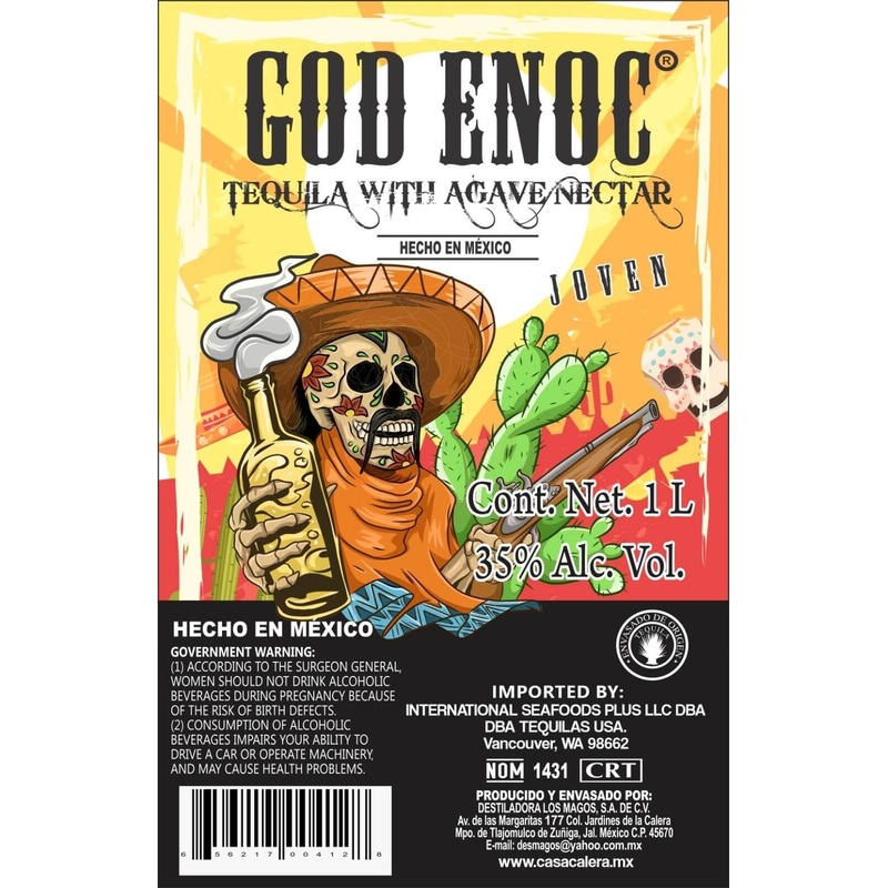 God Enoc Tequila with Agave Nectar Joven 1L
