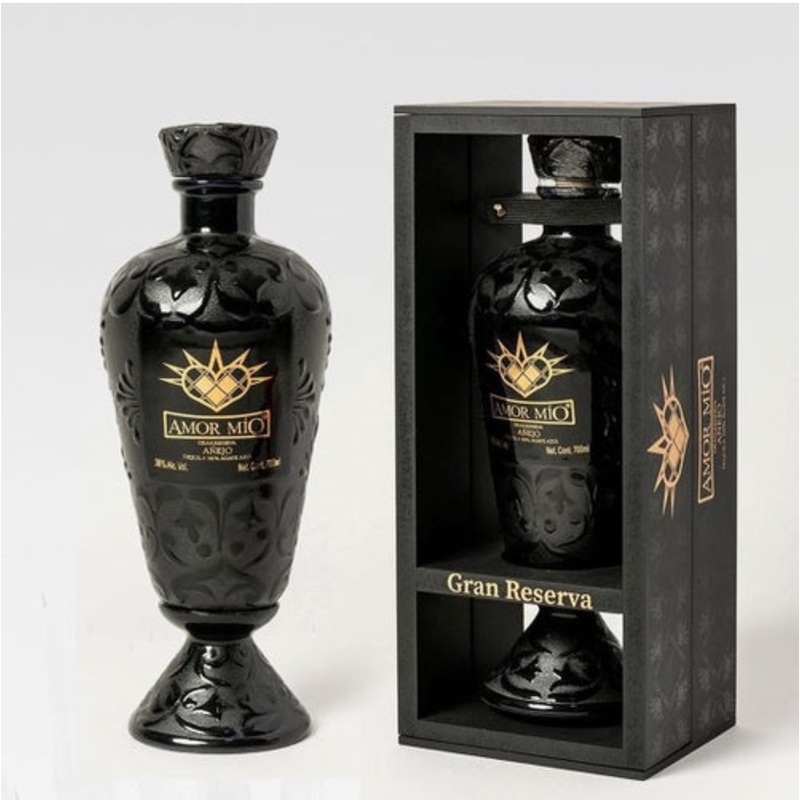 Amor Mio Gran Reserva Anejo Ceramic Bottle Hand Painted Limited Edition Release 750 ML
