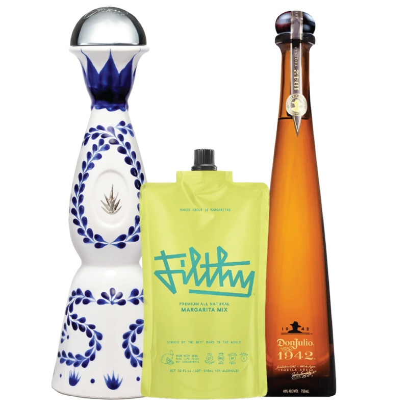 Clase Azul Tequila Reposado, Don Julio 1942 Anejo Tequila, Filthy Foods Margarita Mix Bundle
