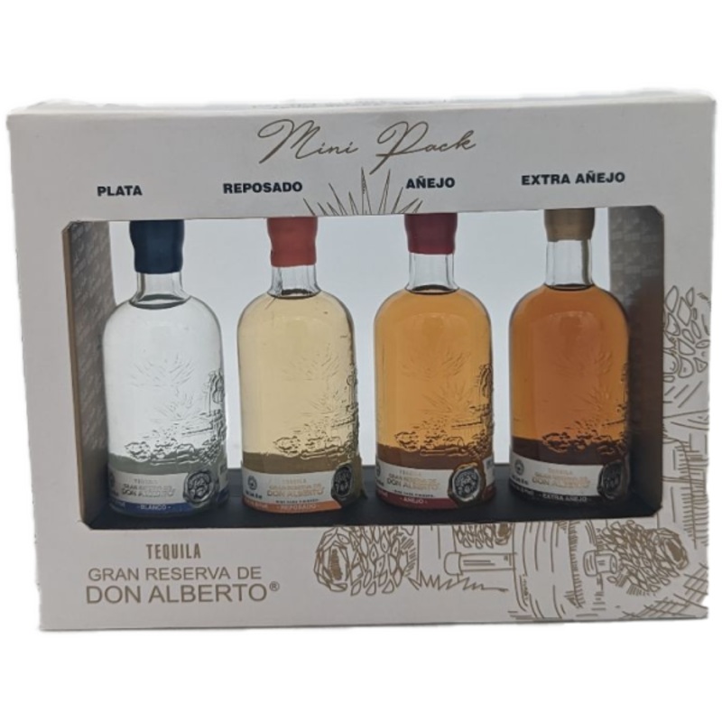 Don Alberto 50ml 4 pack Gift Set. Blanco, Repo,  Anejo & EXAnejo Tequila