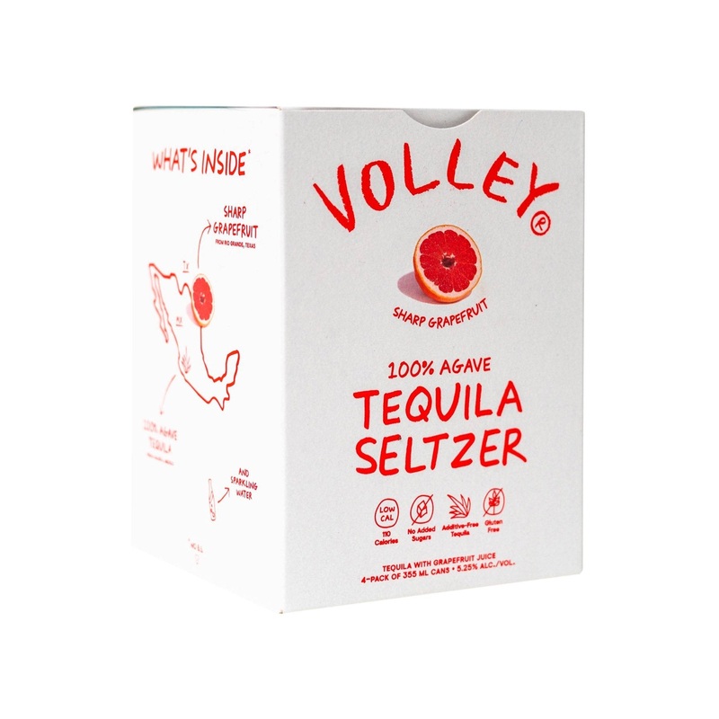 VOLLEY TEQUILA SELTZER Sharp Grapefruit 4PK