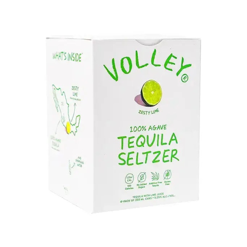 VOLLEY TEQUILA SELTZER Zesty Lime 4PK