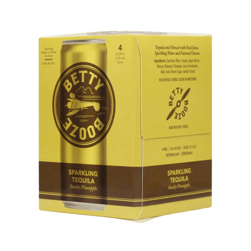 BETTY BOOZE Sparkling Tequila Smoky Pineaple 4 Pack