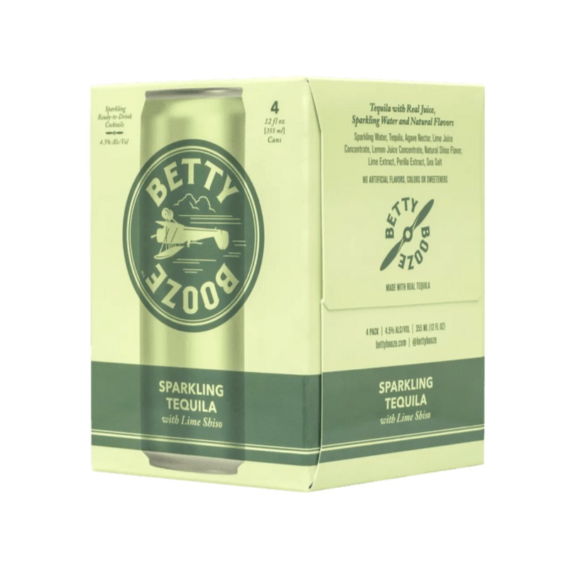 BETTY BOOZE Sparkling Tequila With Lime Shiso 4 Pack