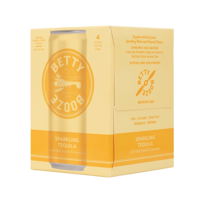 BETTY BOOZE Sparkling Tequila With Oak Smoked Lemonade 4 Pack