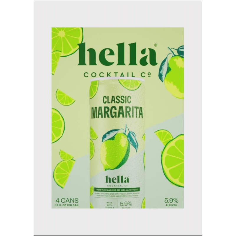 HELLA COCKTAIL CO. Classic Margarita 4 Pack