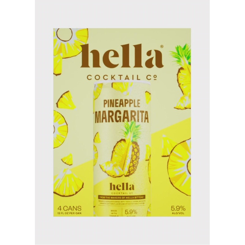 HELLA COCKTAIL CO. Pineapple Margarita 4 Pack