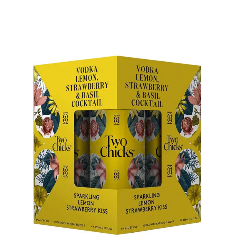 TWO CHICKS Sparkling Lemon Strawberry Kiss 4PK