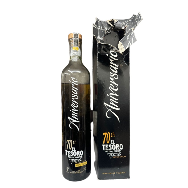 El Tesoro 70th Anniversario Extra Anejo Tequila DAMAGED Bottle 750ml