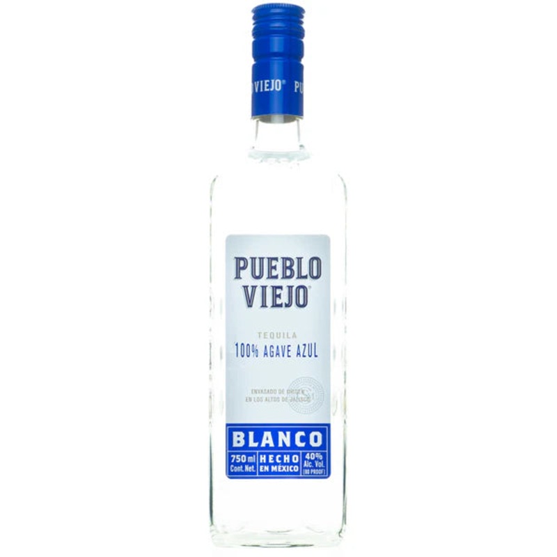 Pueblo Viejo Blanco Tequila 750ml + Joos Cuervo Margarita 1L