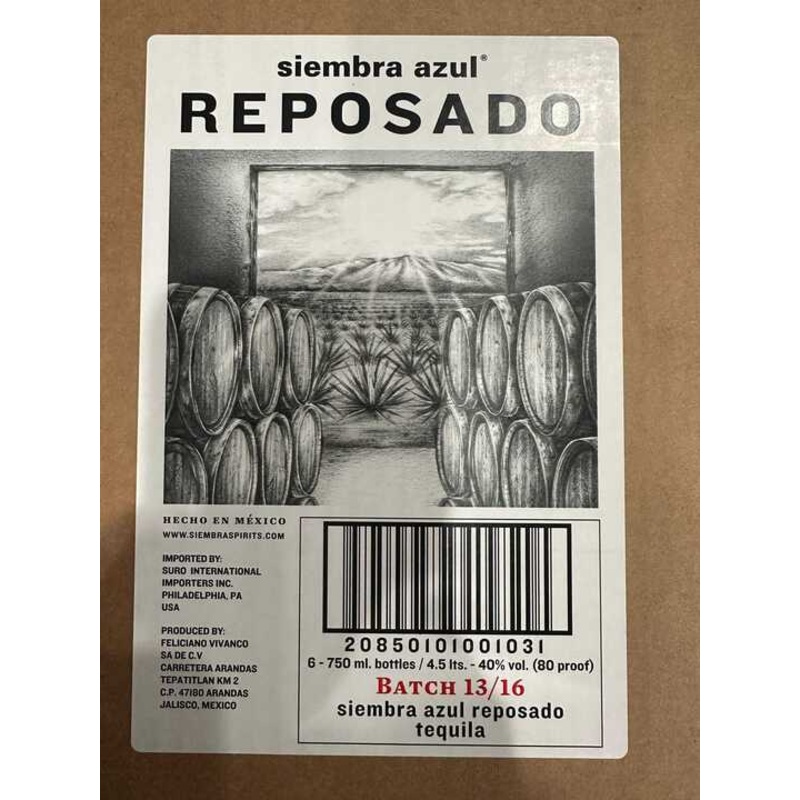 Siembra Azul Reposado Tequila Batch 13/16 750ml