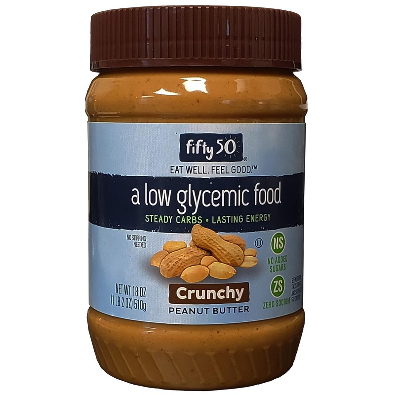 Fifty 50 Low Glycemic Crunchy Peanut Butter 18 oz - Healthy Snack Option