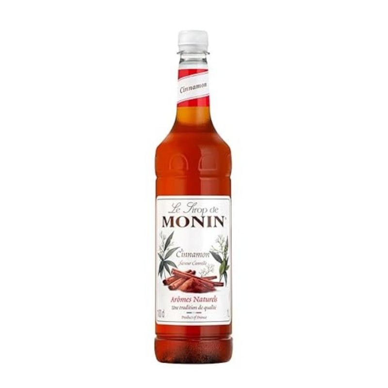 MONIN Premium Cinnamon Syrup 1L - Vegan-Friendly, Allergen-Free, 100% Natural - Coffee & Cocktails