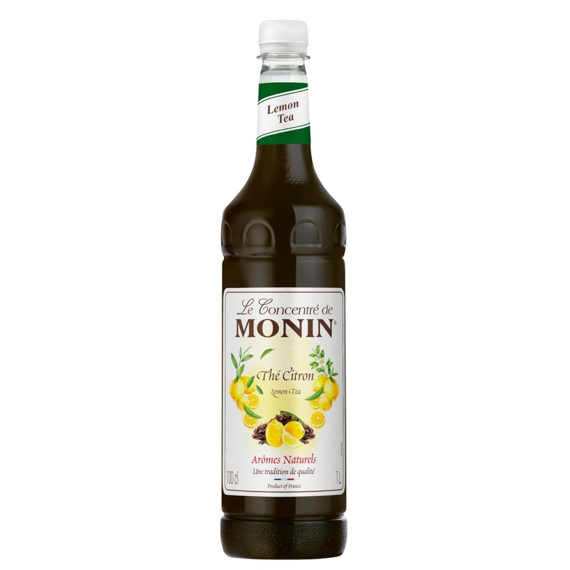 MONIN Premium Lemon Tea Concentrate 1L - Vegan-Friendly, Allergen-Free, 100% Natural Flavours - Ideal for Hot and Iced Teas - 1 Pack