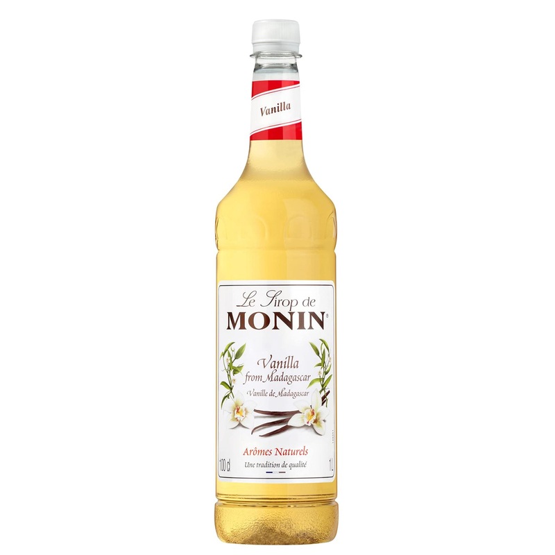 MONIN Premium Vanilla Syrup 1L - Vegan-Friendly, Allergen-Free, 100% Natural Flavours - For Coffee and Cocktails
