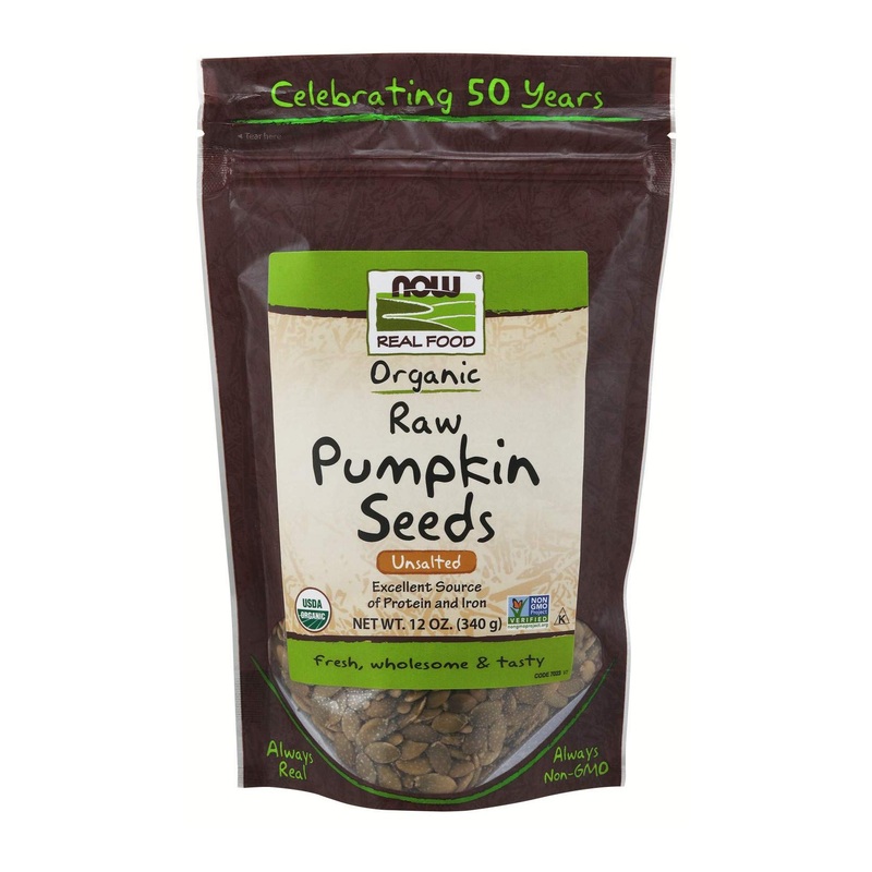 Now Foods Organic Raw Pumpkin Seeds 12 oz - Unsalted & Real Food