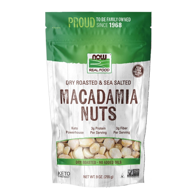 Now Foods Real Food Macadamia Nuts - Dry Roasted & Salted 9 oz (255 g)