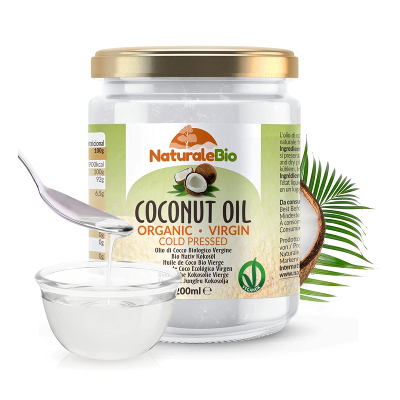 Organic Virgin Coconut Oil 200 ml | Cold Pressed, 100% Bio Pure from Sri Lanka | NaturaleBio