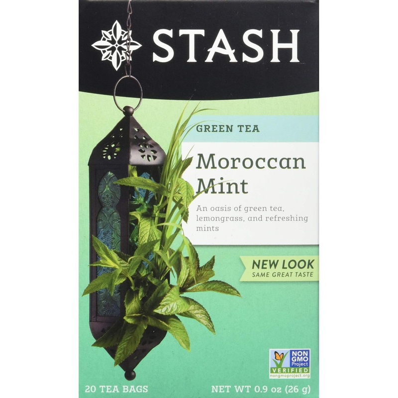 Stash Moroccan Mint Green Tea - Caffeinated, Non-GMO, 120 Bags - Pack of 6