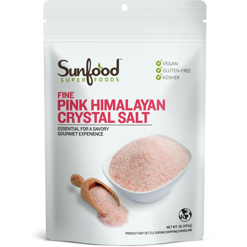 Sunfood Fine Himalayan Crystal Salt - 1 lb (454 g) | Natural Gourmet Seasoning