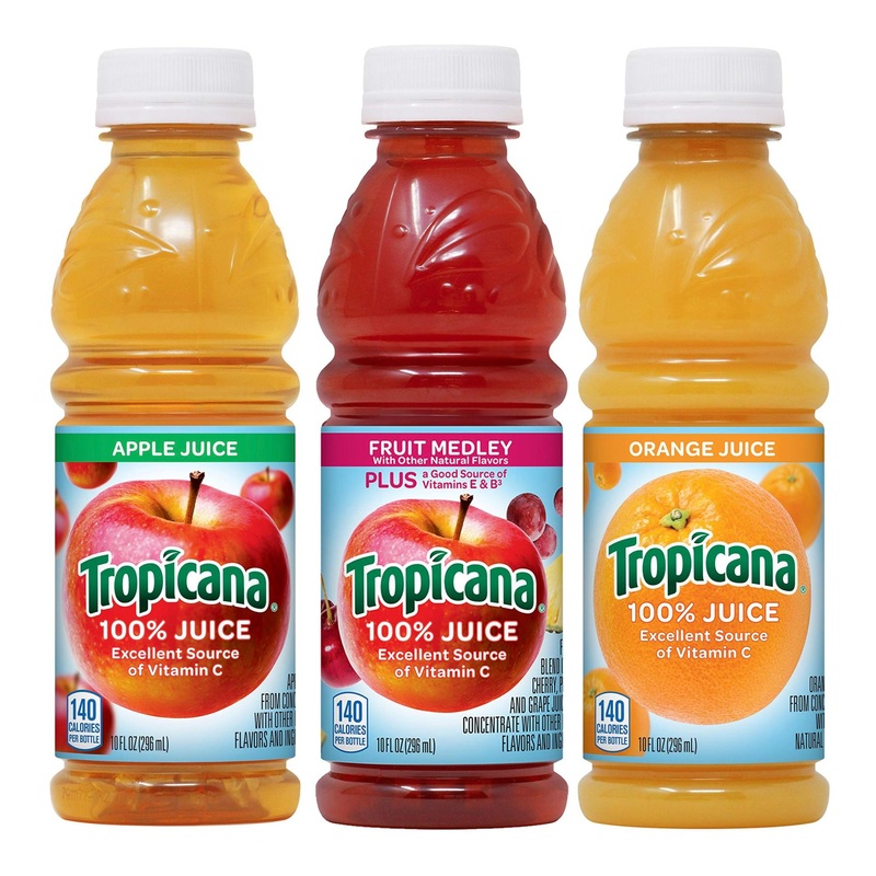 Tropicana 100% Juice Variety Pack 10 Fl Oz (Pack of 24) - Classic Flavors
