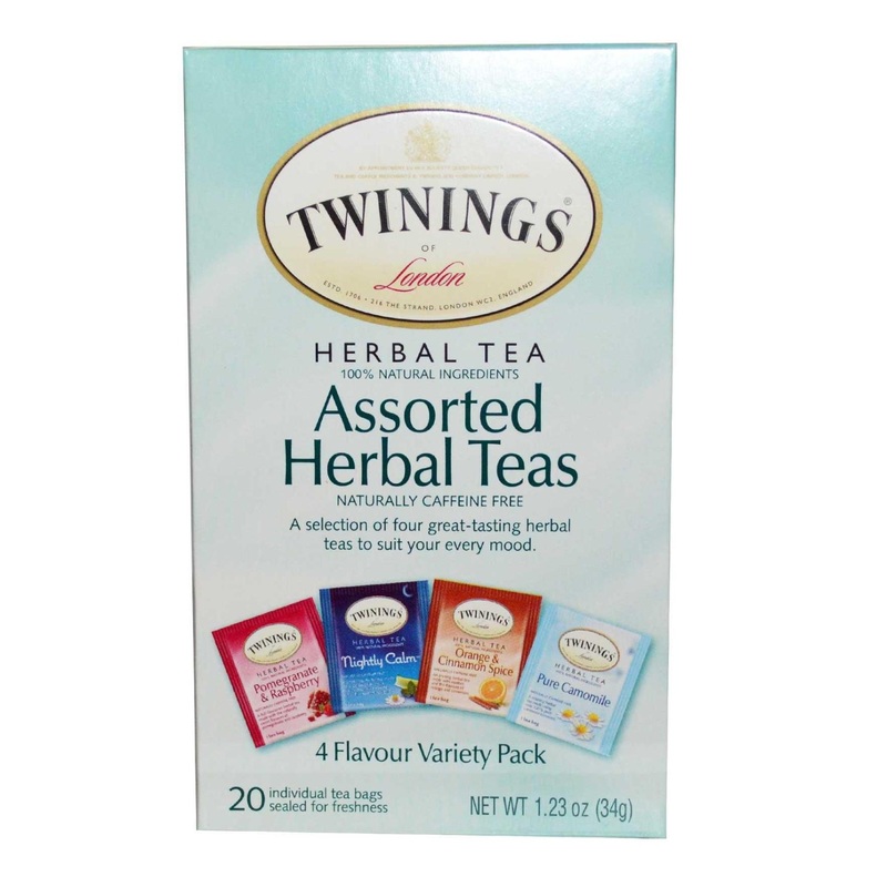 Twinings Assorted Herbal Teas Variety Pack - Caffeine Free, 20 Tea Bags (1.23 oz)